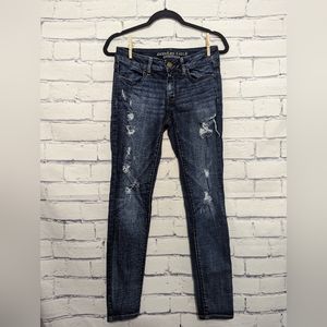 American Eagle Outfitters Jeggings Super Stretch Ripped Jeans Women's Size 6